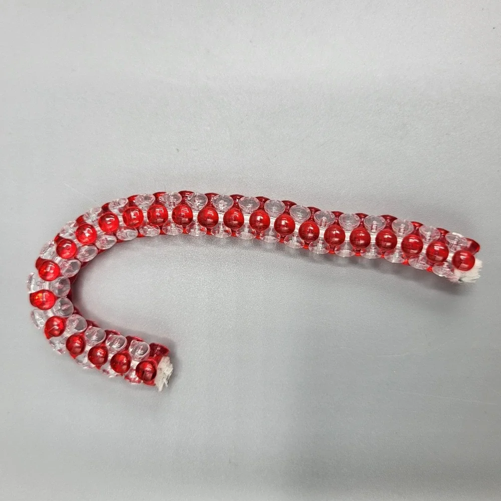 Vintage Beaded Candy Cane Ornaments Lot of 5 Christmas Holiday Tree Decor